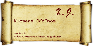 Kucsera János névjegykártya