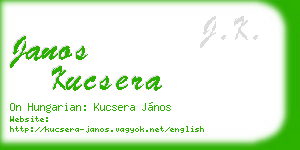 janos kucsera business card